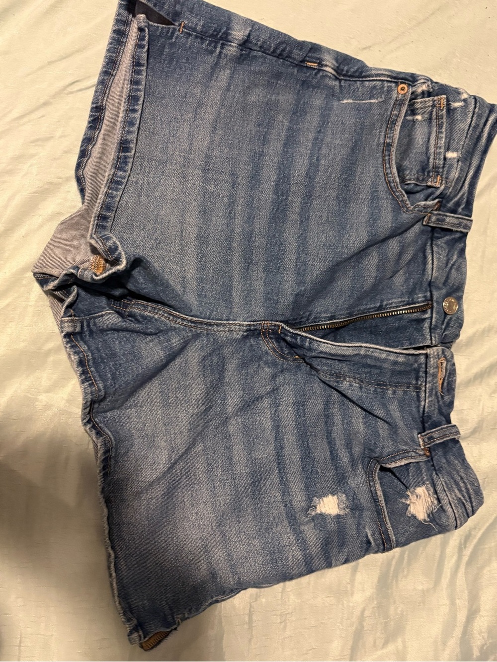 American Eagle Outfitters Blue Washed Denim Jean Shorts